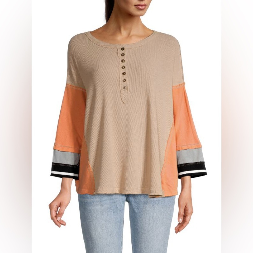 💕NEW💕 Free People Just Tip It Colourblock Ribbed ​​Henley